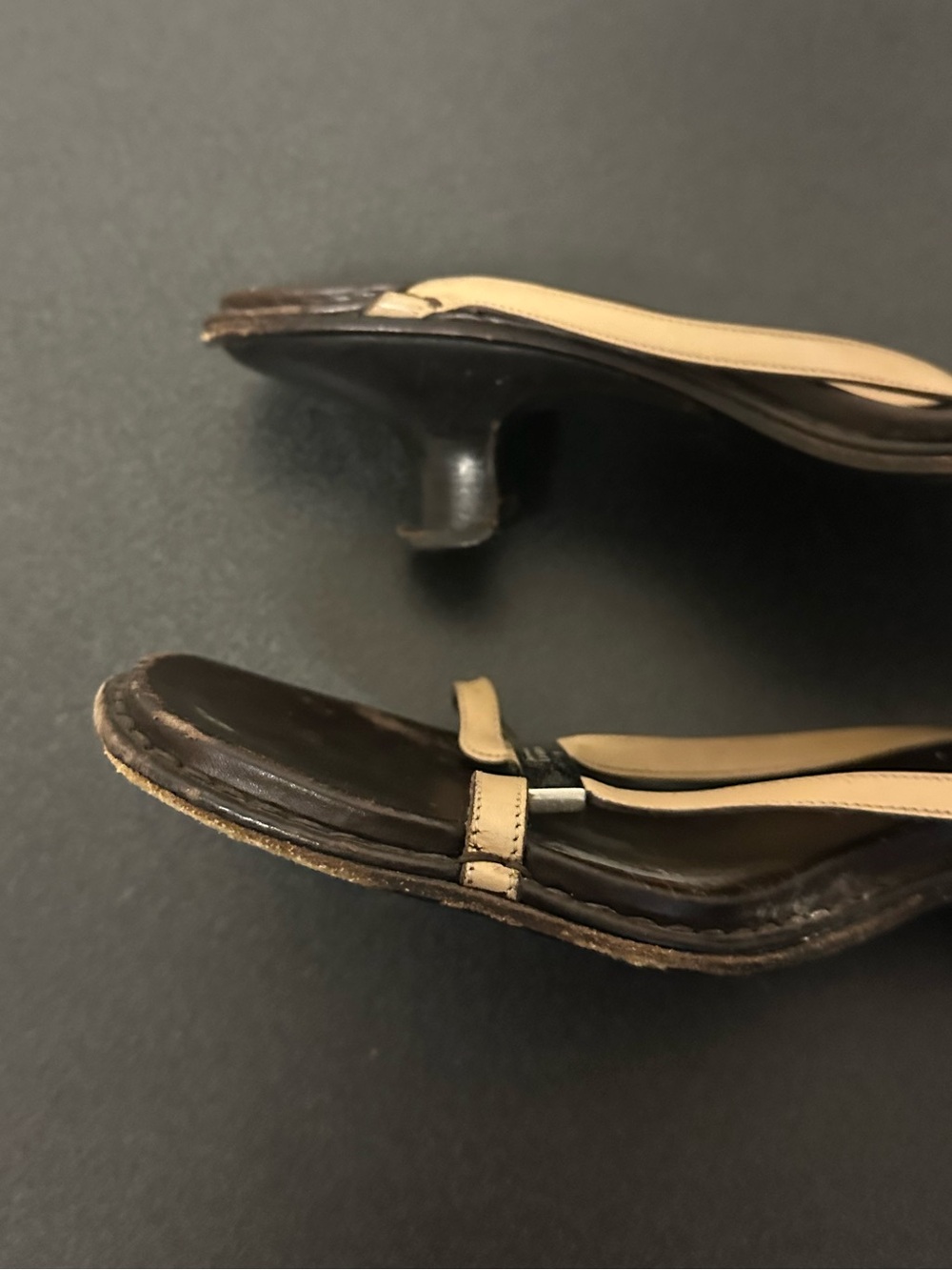Gucci Vintage Strappy Tan Leather Logo Sandals Heels Size 8 Womens Shoes - Picture 8 of 14